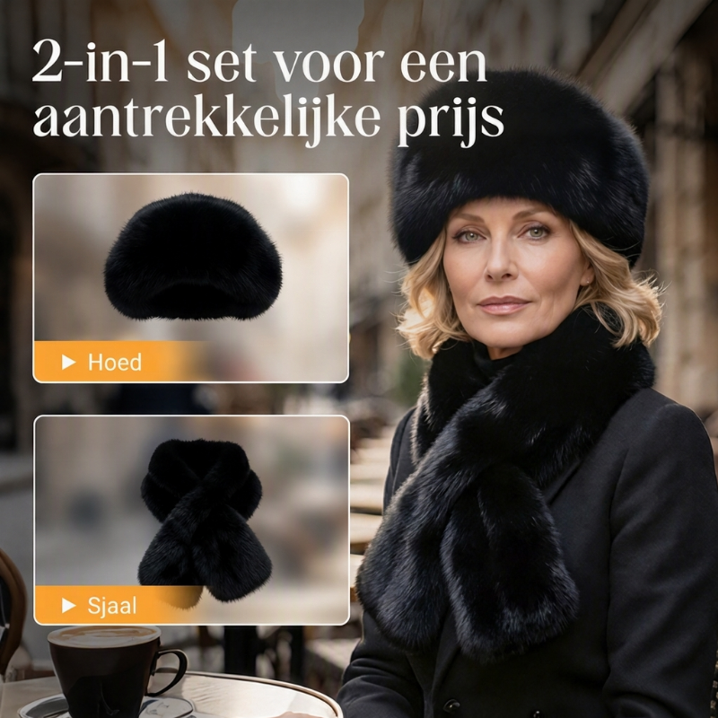 Winter pluche verdikte sjaal en muts warme set