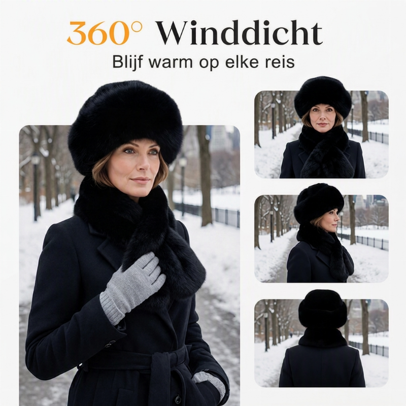 Winter pluche verdikte sjaal en muts warme set