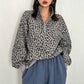🔥Gratis verzending✈️Dames Sweater met Luipaardprint en Kwartrits – Comfortabel, Modieus & Makkelijk te Combineren