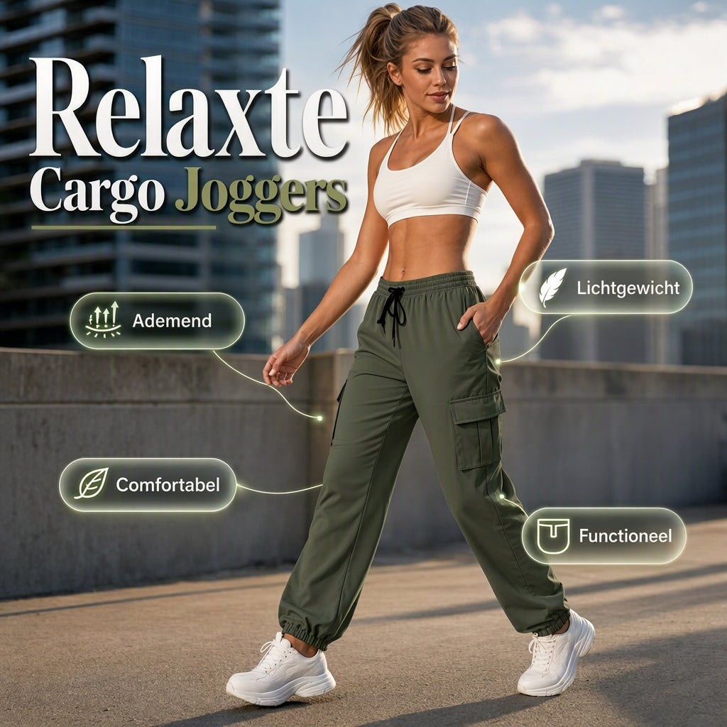 🤎 Dames Cargo Joggingbroek – Relaxed Fit, Zachte Pasvorm & Praktische Zakdetails