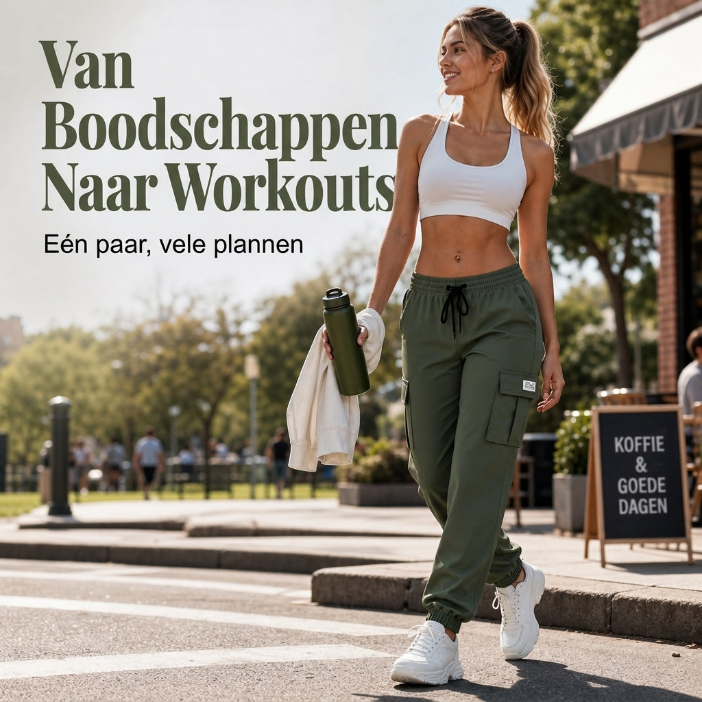 🤎 Dames Cargo Joggingbroek – Relaxed Fit, Zachte Pasvorm & Praktische Zakdetails