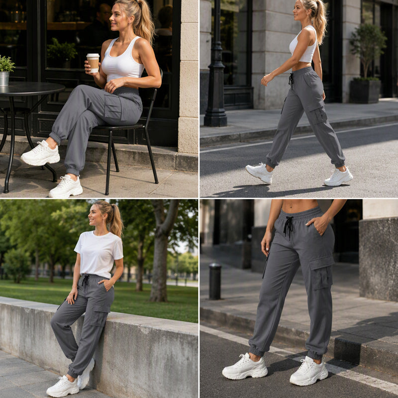 🤎 Dames Cargo Joggingbroek – Relaxed Fit, Zachte Pasvorm & Praktische Zakdetails