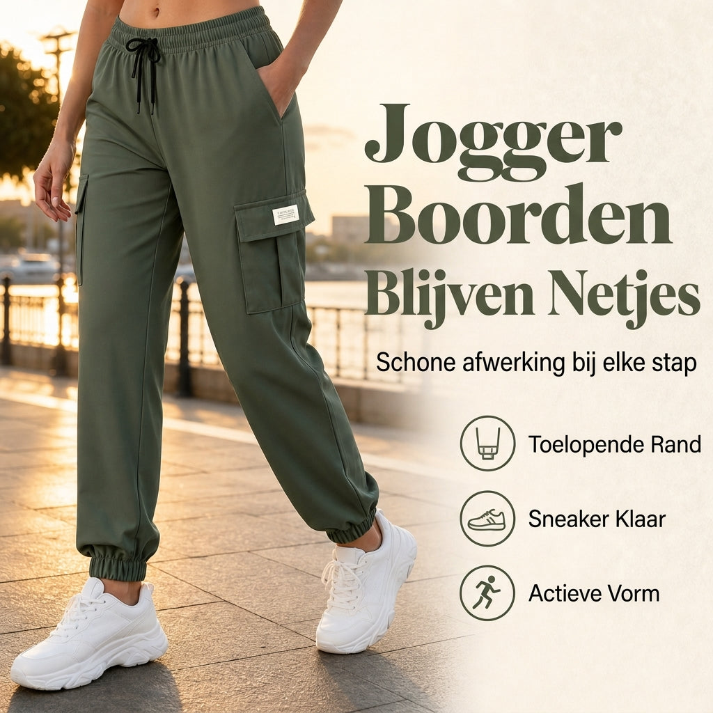 🤎 Dames Cargo Joggingbroek – Relaxed Fit, Zachte Pasvorm & Praktische Zakdetails