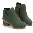 🔥Gratis verzending✈️Dames suède Martin boots met schuine gesp, dikke middenhiel en zijrits, enkellaarzen