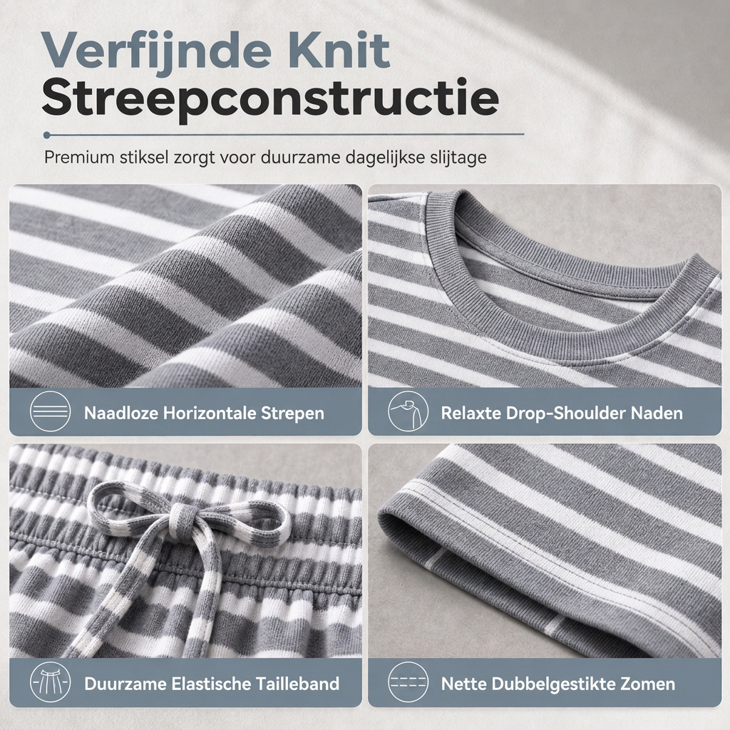 🔥Gratis verzending✈️Casual gestreepte dames set van top en broek