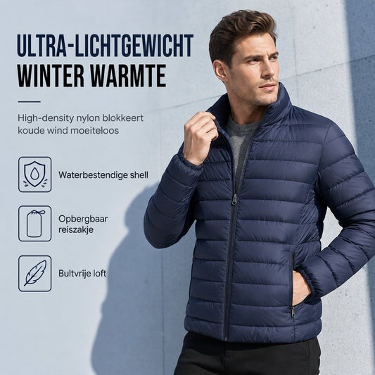 🔥Gratis verzending✈️Lichtgewicht gewatteerde herenwinterjas met opstaande kraag