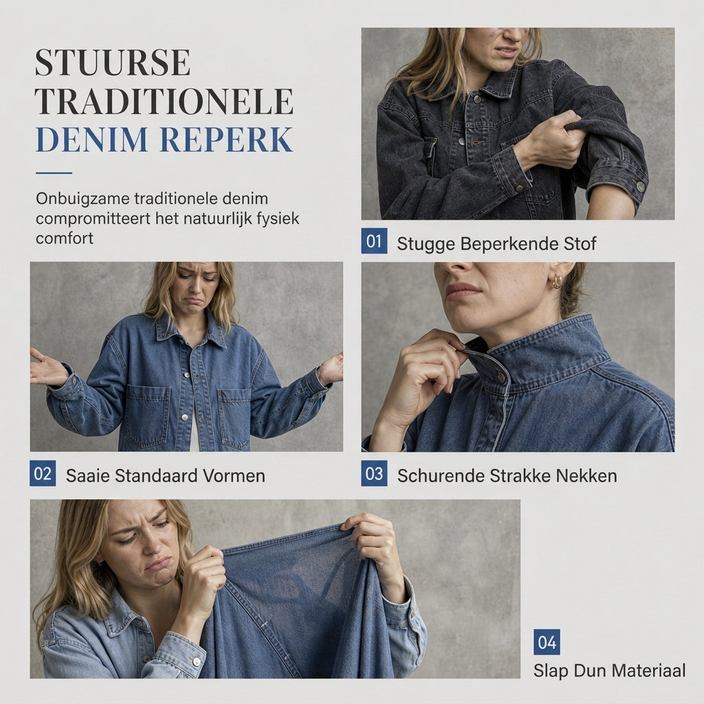 🔥Gratis verzending✈️Dames Oversized Denim Mini-Jurk met Colkraag – Comfortabele Pasvorm, Trendy & Casual Chic