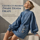 🔥Gratis verzending✈️Dames Oversized Denim Mini-Jurk met Colkraag – Comfortabele Pasvorm, Trendy & Casual Chic