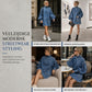 🔥Gratis verzending✈️Dames Oversized Denim Mini-Jurk met Colkraag – Comfortabele Pasvorm, Trendy & Casual Chic