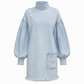 🔥Gratis verzending✈️Dames Oversized Denim Mini-Jurk met Colkraag – Comfortabele Pasvorm, Trendy & Casual Chic