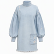 🔥Gratis verzending✈️Dames Oversized Denim Mini-Jurk met Colkraag – Comfortabele Pasvorm, Trendy & Casual Chic