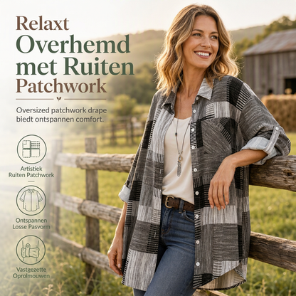 ✨ Lente & Herfst Favoriet 🌿 Dames Geruit Overhemdjack – Losse Pasvorm, Lichtgewicht & Zonbeschermende Buitenlaag