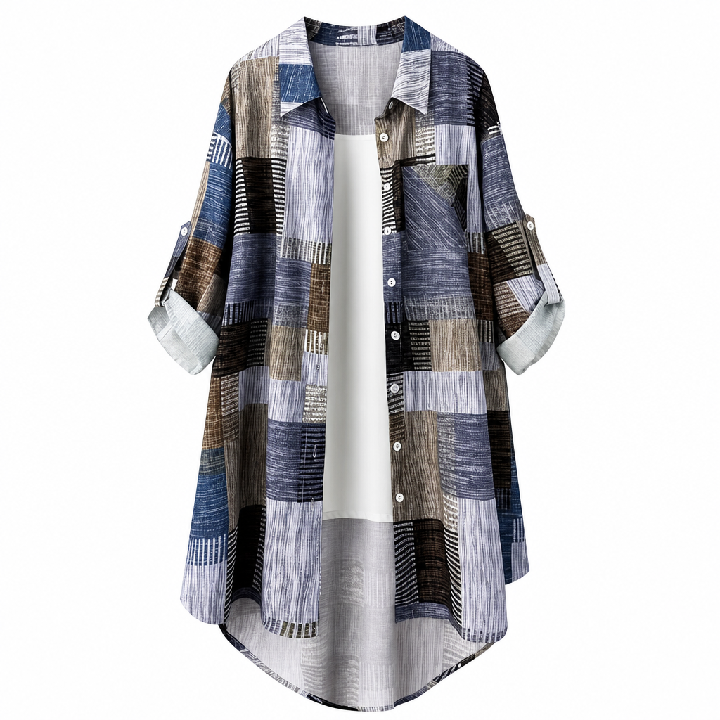 ✨ Lente & Herfst Favoriet 🌿 Dames Geruit Overhemdjack – Losse Pasvorm, Lichtgewicht & Zonbeschermende Buitenlaag