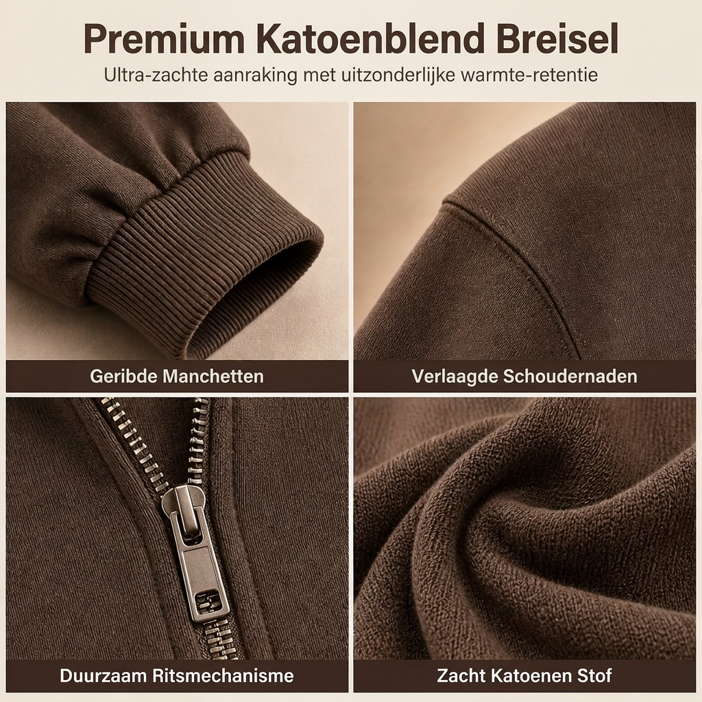 🔥Gratis verzending✈️Casual zachte gebreide tweedelige loungewear set voor dames met capuchon, ritstrui en wijde pijpen broek