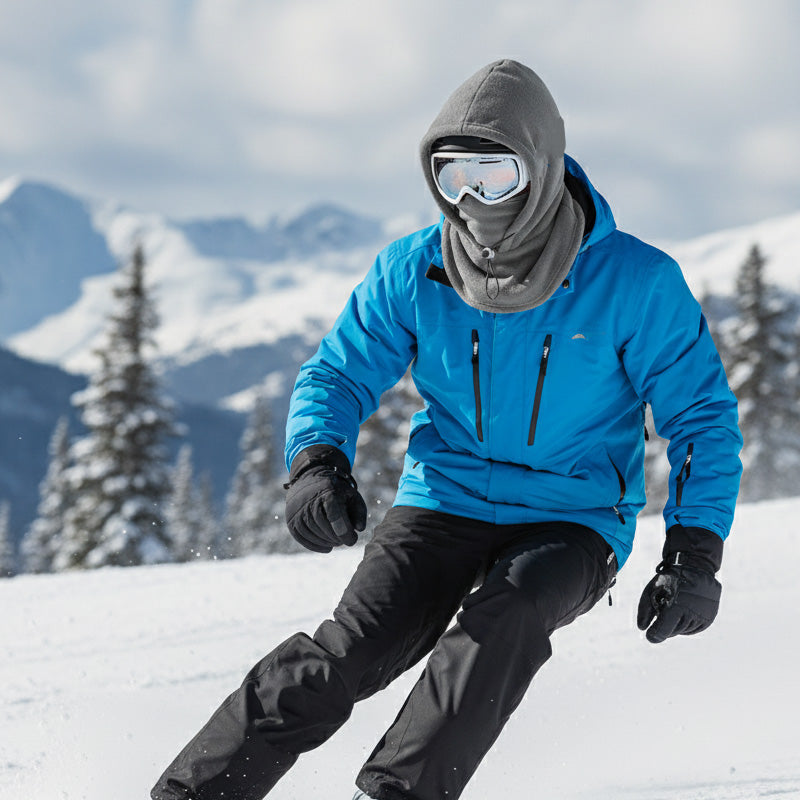 ❄️ Winter Outdoor Essential 🧣 Thermische Bivakmuts met Gezichtsmasker & Trekkoord – Warm, Comfortabel & Windbeschermend