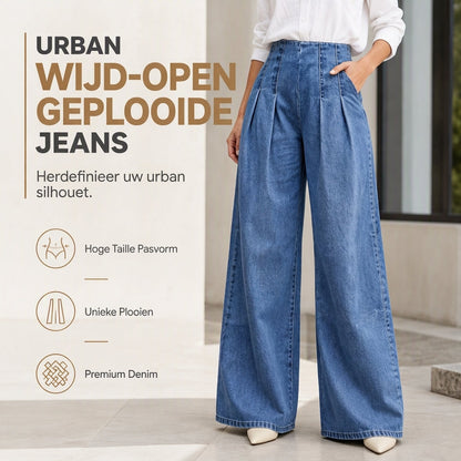 🔥Gratis verzending✈️Dames High-Waist Wide-Leg Jeans – Comfortabele Pasvorm & Optisch Langere Benen