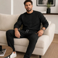 🔥Gratis verzending✈️Herenset van jacquard sweatshirt met letters en joggingbroek met trekkoord