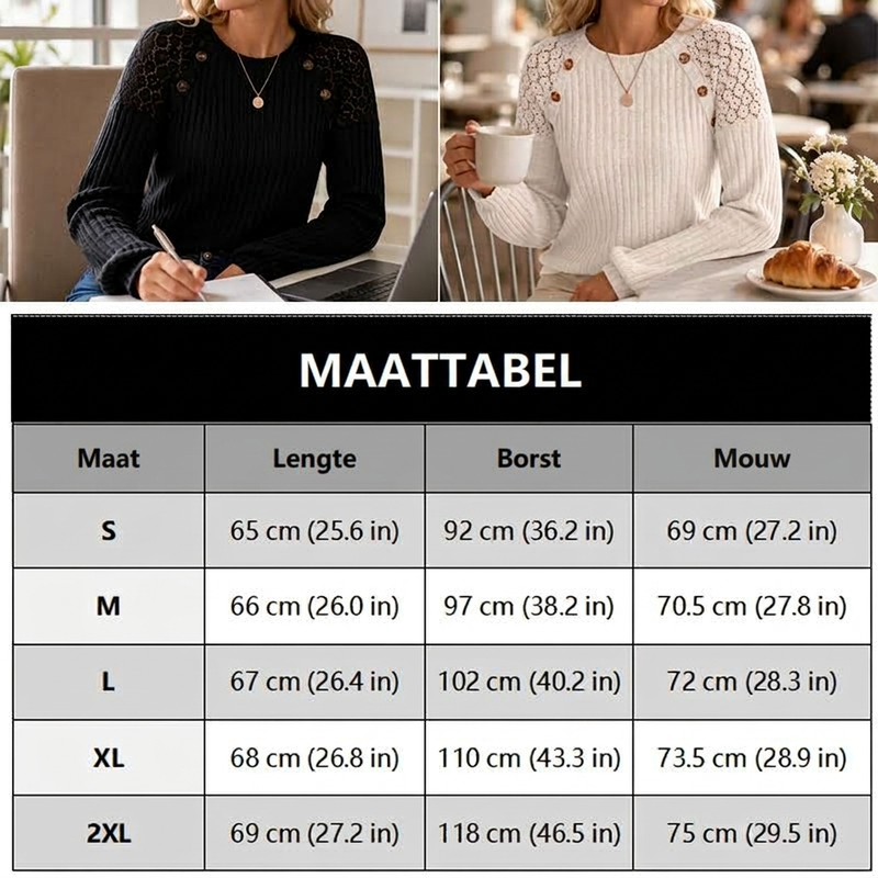 ✨Tijdelijke Favoriet 👚 Dames Casual Geribbelde Gebreide Top met Lange Mouwen – Zacht, Comfortabel & Makkelijk te Combineren
