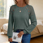 ✨Tijdelijke Favoriet 👚 Dames Casual Geribbelde Gebreide Top met Lange Mouwen – Zacht, Comfortabel & Makkelijk te Combineren