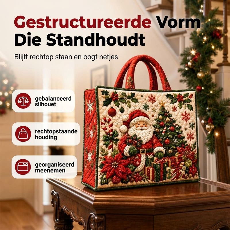 😍🎁Gewatteerde draagtas met kerstthema