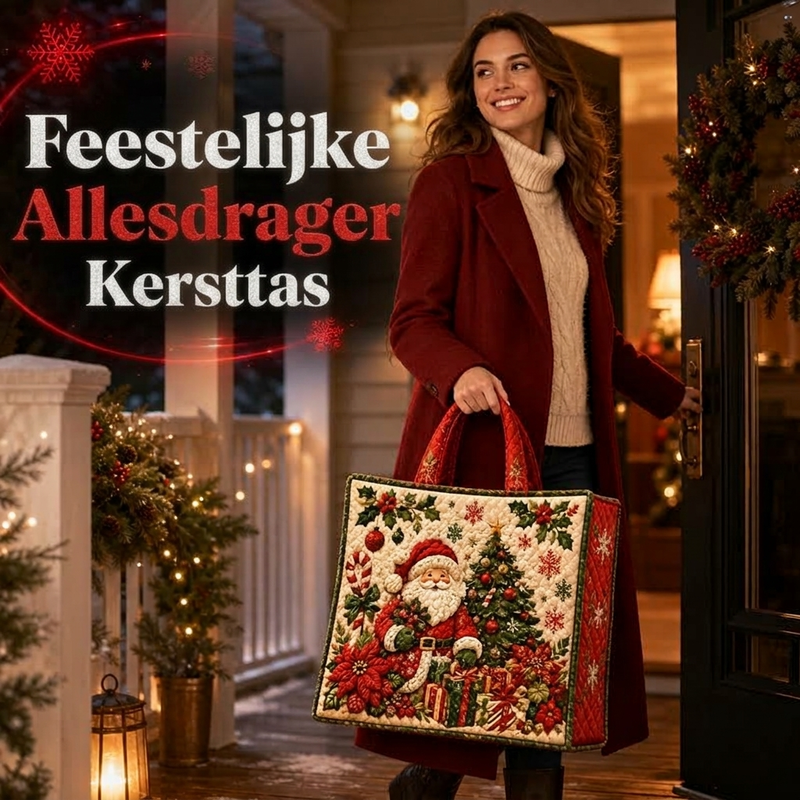 😍🎁Gewatteerde draagtas met kerstthema