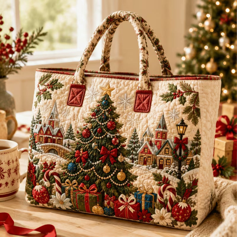 😍🎁Gewatteerde draagtas met kerstthema