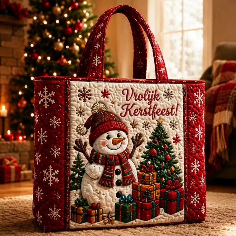 😍🎁Gewatteerde draagtas met kerstthema