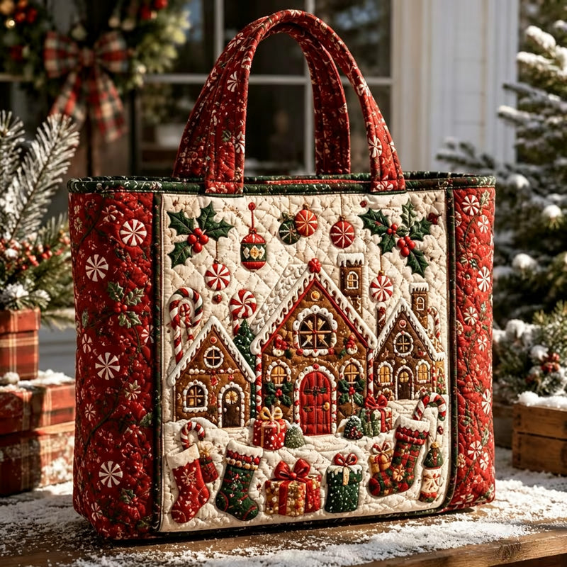 😍🎁Gewatteerde draagtas met kerstthema
