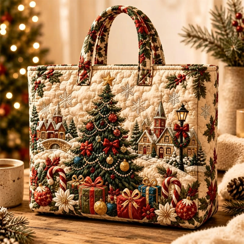 😍🎁Gewatteerde draagtas met kerstthema