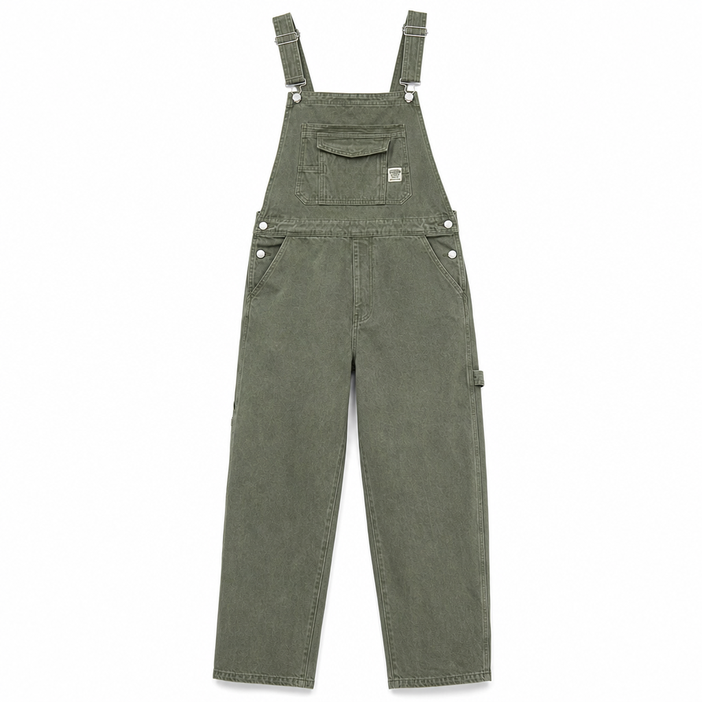 Heren zware katoenen denim overalls, relaxed fit, rechte pijpen tuinbroeken met multifunctionele zakken