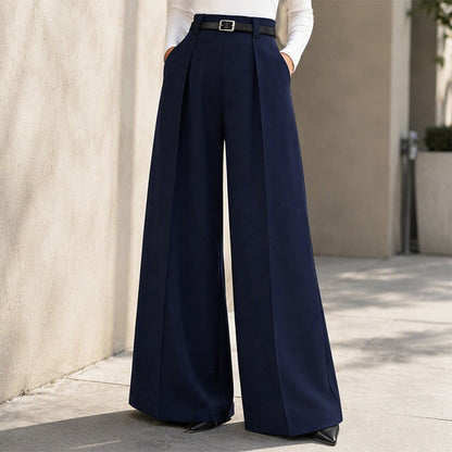 Elegante wijde pijpen broek voor dames met vallende stof