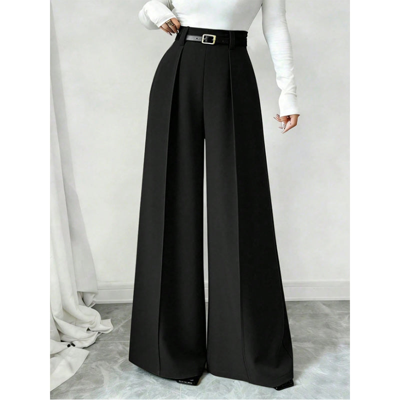 Elegante wijde pijpen broek voor dames met vallende stof