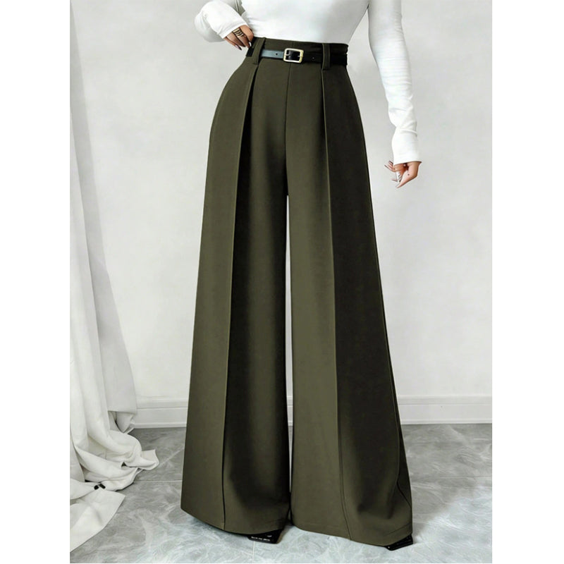 Elegante wijde pijpen broek voor dames met vallende stof