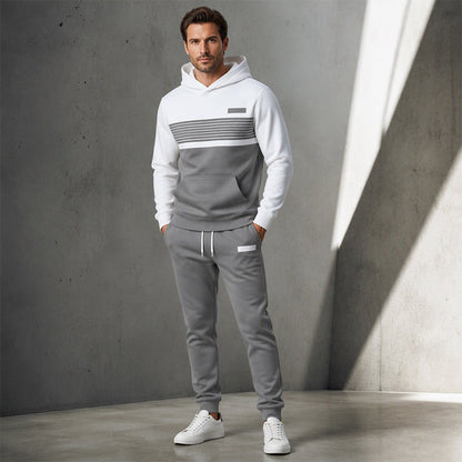 🔥Gratis verzending✈️Heren casual colour-block hoodie en broek set