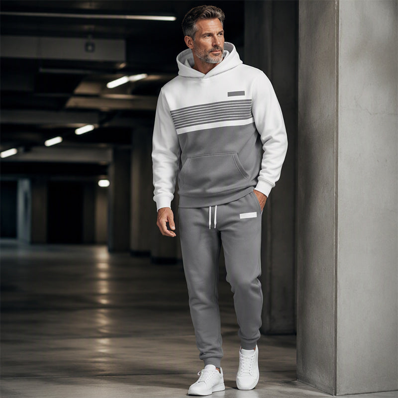 🔥Gratis verzending✈️Heren casual colour-block hoodie en broek set
