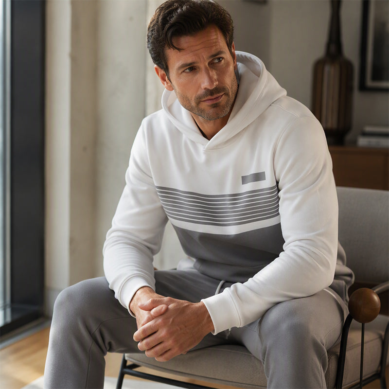 🔥Gratis verzending✈️Heren casual colour-block hoodie en broek set