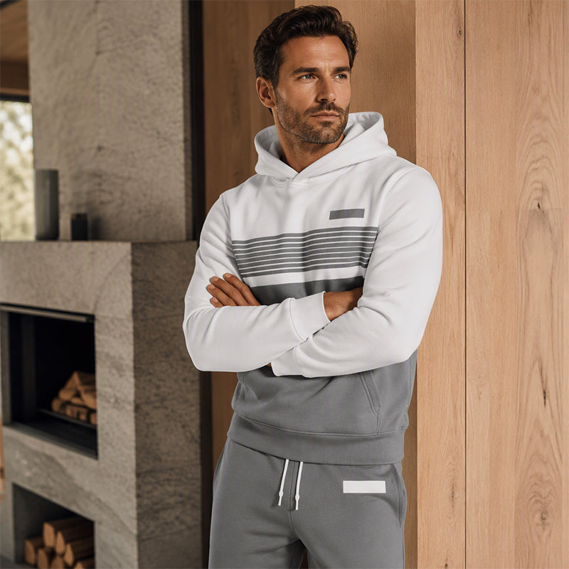 🔥Gratis verzending✈️Heren casual colour-block hoodie en broek set