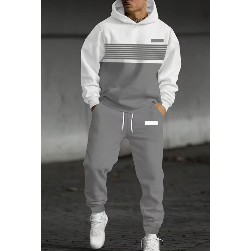 🔥Gratis verzending✈️Heren casual colour-block hoodie en broek set