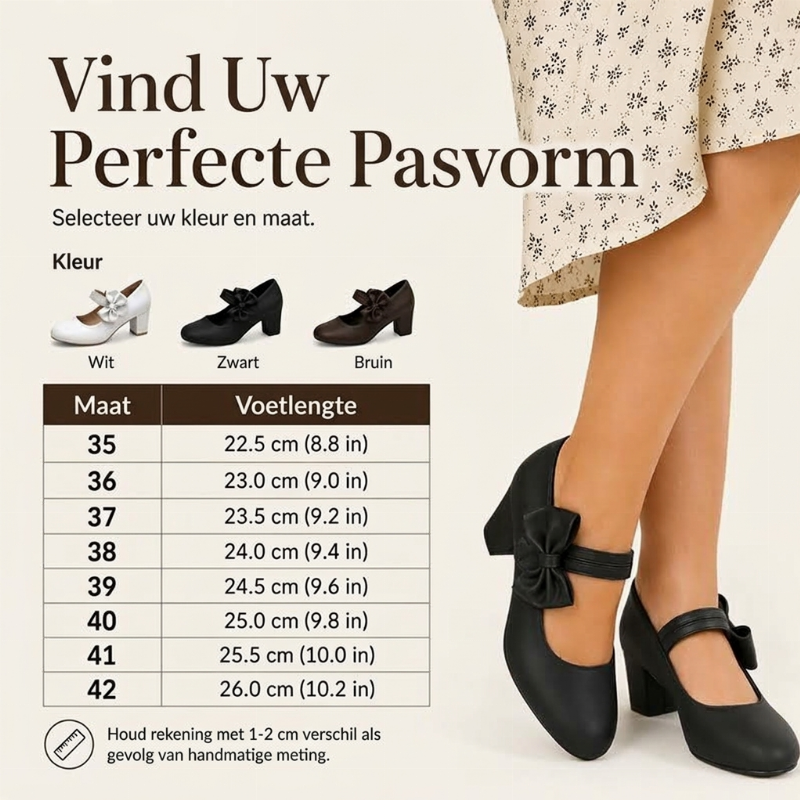 😍Elegante damesschoenen met dikke hak en strikbandje