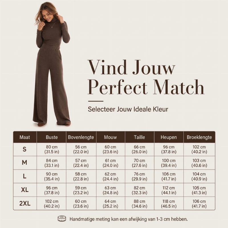 🔥Gratis verzending✈️ Dames Coltrui Gebreide Top & Wijde Pijpen Broek – Comfortabel, Stijlvol & Zacht