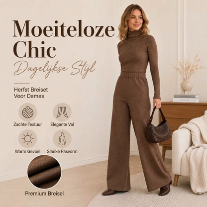 🔥Gratis verzending✈️ Dames Coltrui Gebreide Top & Wijde Pijpen Broek – Comfortabel, Stijlvol & Zacht