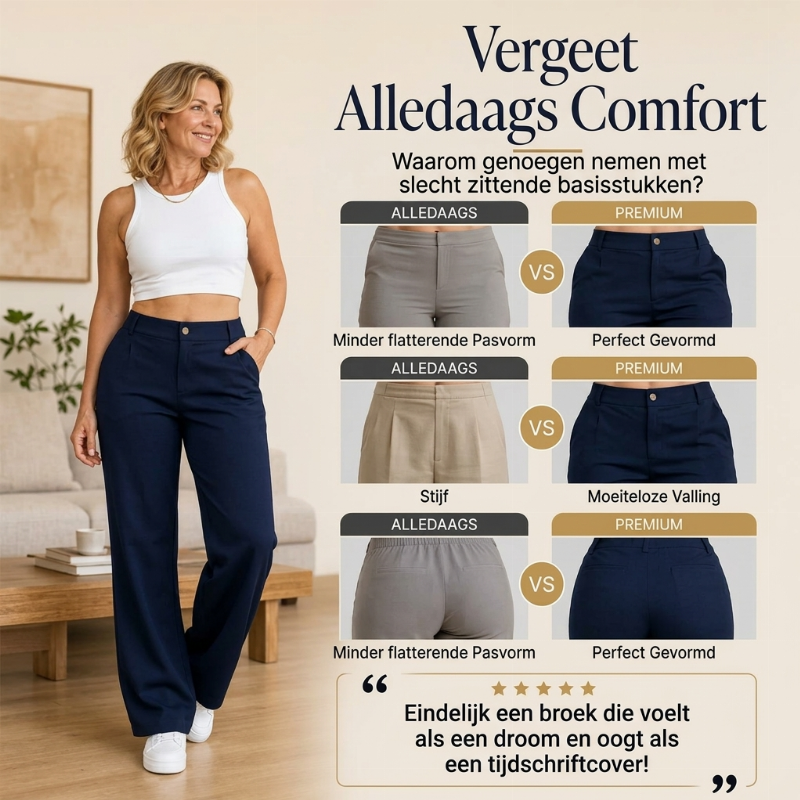 ✨ Tijdloze Favoriet 👖 Dames Hoge Taille Pantalon met Rechte Pijpen – Elegant, Comfortabel & Veelzijdig