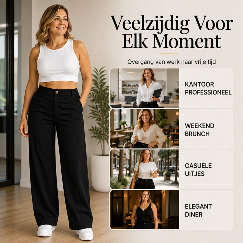 ✨ Tijdloze Favoriet 👖 Dames Hoge Taille Pantalon met Rechte Pijpen – Elegant, Comfortabel & Veelzijdig