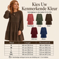 🍂 Vintage Chic ✨ Dames Ribfluwelen Jurk met Lange Mouwen – Zacht, Elegant & Tijdloze Herfststijl