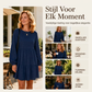 🍂 Vintage Chic ✨ Dames Ribfluwelen Jurk met Lange Mouwen – Zacht, Elegant & Tijdloze Herfststijl