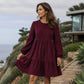 🍂 Vintage Chic ✨ Dames Ribfluwelen Jurk met Lange Mouwen – Zacht, Elegant & Tijdloze Herfststijl