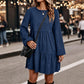 🍂 Vintage Chic ✨ Dames Ribfluwelen Jurk met Lange Mouwen – Zacht, Elegant & Tijdloze Herfststijl