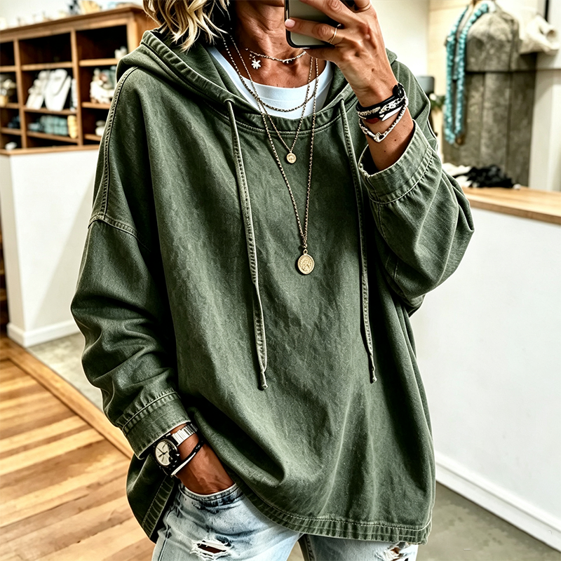 🔥Gratis verzending✈️Casual denimhoodie voor dames