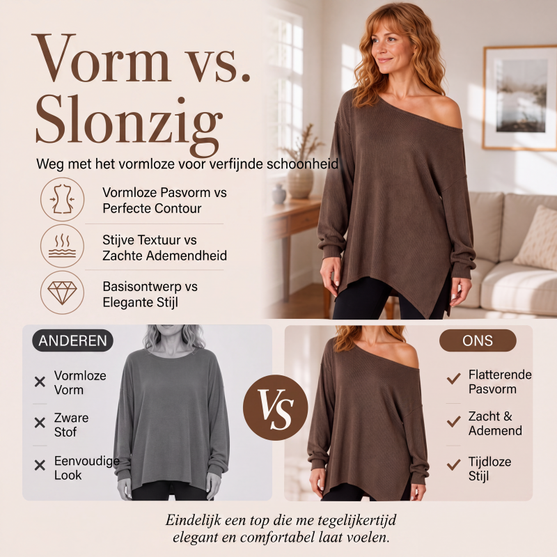 😍Off-shoulder top voor dames met splitzoom