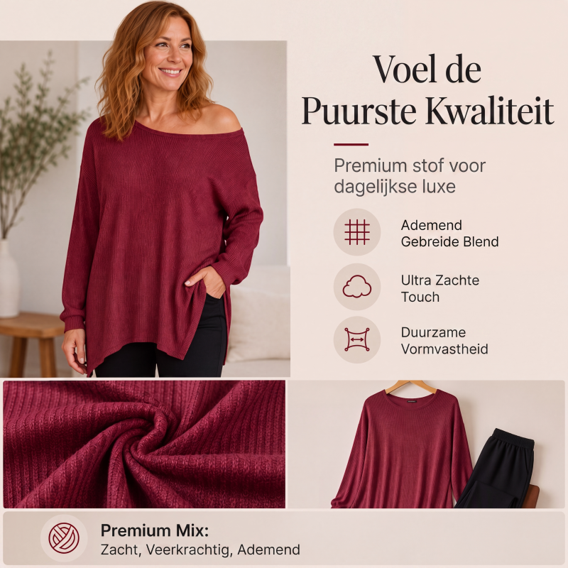 😍Off-shoulder top voor dames met splitzoom